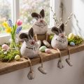 Rabbit Ceramic Decoration Rabbit Edge Stool 6.5×7×9.5cm 3 pcs | Floristik24.co.uk