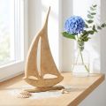 Sailboat Wood on Base Natural Table Decoration Maritime H42cm | Floristik24.co.uk
