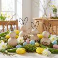Easter bunnies wood metal in natural black H10.5cm 6 pcs | Floristik24.co.uk