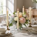 Taper candles colored cream 34mm x 300mm 4 pcs | Floristik24.co.uk