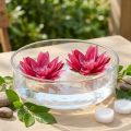 Floating water lily artificial table decoration fuchsia Ø15cm 2pcs | Floristik24.co.uk