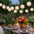 White Solar Lantern Garland 10 Cool White LED 4.5m | Floristik24.co.uk