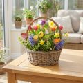 Spring Decoration Birds with Stick Wood Assorted H10.5cm 12 pcs | Floristik24.co.uk