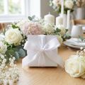 Decorative ribbon gift ribbon white ribbon selvedge 25mm 3m 10pcs | Floristik24.co.uk