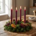 Solid-colored taper candles, burgundy, 22×240mm, 12 pieces | Floristik24.co.uk