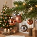 Glass balls tree Christmas silver apricot Ø4cm 24 pcs | Floristik24.co.uk