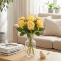 Rose bouquet flower arrangement for elegant decoration in the living area 44cm 6pcs | Floristik24.co.uk