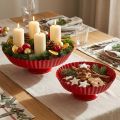 Metal plate retro decorative plate with base red metal Ø24cm 2pcs | Floristik24.co.uk