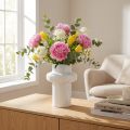 Decorative Vase Metal Vase Decoration Cream White Ø16.5cm H23.5cm | Floristik24.co.uk
