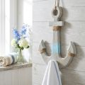Anchor for hanging, maritime decoration hook, wooden bathroom decoration, vintage look H39cm | Floristik24.co.uk