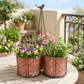 Flowerpot Ceramic Mesh Basket Metal Brown Ø30cm H11.5cm | Floristik24.co.uk
