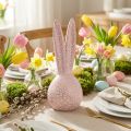 Bunny Head Decoration Easter Pink Gold Crackle 10x11x28cm | Floristik24.co.uk