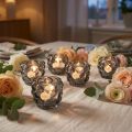 Glass candle holders/tealight holders, grey, Ø7cm, H7cm, 6 pieces | Floristik24.co.uk