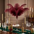 Ostrich Feathers Real Feathers Decoration Wine Red 20-25cm 12 pcs | Floristik24.co.uk