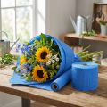 Flower crepe blue W10cm grammage 128g/sqm L250cm 2 pieces | Floristik24.co.uk