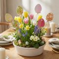 Easter egg decoration, flower plug Easter wood, Easter plug 31.5cm 12pcs | Floristik24.co.uk