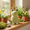 Decorative frog with crown frog king decoration light green 40,5cm | Floristik24.co.uk