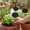 Plant labels, wooden garden stakes, black, 19cm, 12 pieces - garden stakes, herb stakes | Floristik24.co.uk