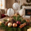 Mintolla Ball on Stick Mix whitewashed 6 pcs | Floristik24.co.uk