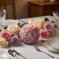 Ball candle with rose motif as romantic table decoration | Floristik24.co.uk