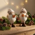 Christmas figures bird with hat beige 11.5x8x14cm 2pcs | Floristik24.co.uk