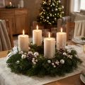Platinum-colored pillar candles, set of 4, 60x80mm - Elegant decoration for Advent wreaths &amp; tables | Floristik24.co.uk