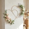 Metal ring heart shape, hanging decoration metal decoration loop gold 32.5cm 4 pieces | Floristik24.co.uk