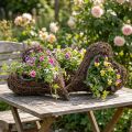 Vine plant heart, decorative heart made of wood and wire, DIY gift idea, garden table decoration, wall decoration, heart shape, set of 3 pieces, 30x20x6cm | Floristik24.co.uk