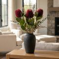 Artificial flowers, Banksia, Proteaceae wine red L58cm H6cm 3pcs | Floristik24.co.uk