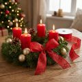 Christmas ribbon red with glittering stars ribbon 25mm 18m | Floristik24.co.uk