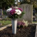 Grave vase silver 40cm | Floristik24.co.uk