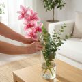 Cymbidium orchid artificial 5 flowers pink 65cm | Floristik24.co.uk