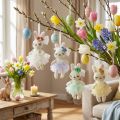 Easter Bunny Decoration Bunny Girl Plush 12cm 5 Pcs | Floristik24.co.uk