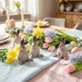 Easter Bunny Ceramic Funny Decoration Rabbit Brown H7cm 6 Pcs | Floristik24.co.uk