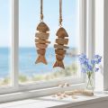 Wooden Fish Decoration Hanger Maritime in Natural 16x2x5cm 2pcs | Floristik24.co.uk