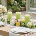 Set of 4 lime green pillar candles - Elegant table decoration &amp; home ambience candles, 70x120mm - Ideal for celebrations and everyday use | Floristik24.co.uk