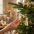 Christmas Angel Wooden Decoration Gold Decoration Hanger 9×3×7.5cm 6 pcs | Floristik24.co.uk