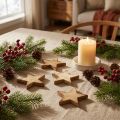 Scatter Decoration Christmas Stars Flamed Wooden Stars 5.5cm 12 Pcs | Floristik24.co.uk