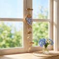 Wooden fish for hanging bell natural blue white H46cm | Floristik24.co.uk