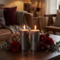 Premium Pillar Candle Set of 2, Copper Metallic Look, Ø85mm, H120mm - Elegant Table Decoration Candle | Floristik24.co.uk