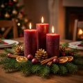 Candles solid colored dark red 34mm x 300mm 4pcs | Floristik24.co.uk