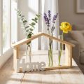 Wooden wall decoration, home decor, test tube vase, flower holder, 27.5x4.5x14.5cm | Floristik24.co.uk