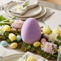 Easter egg decoration – 2nd choice – plastic purple flocked 20cm | Floristik24.co.uk
