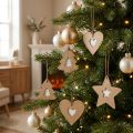 Christmas tree decoration star fir heart paper 7cm 36p | Floristik24.co.uk