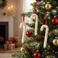 Candy Cane Hangers White Colorful Glitter Decoration 30cm 4-Piece Set | Floristik24.co.uk
