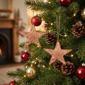 Copper star to hang, Christmas tree decoration, metal pendants 8 × 9cm 2pcs | Floristik24.co.uk