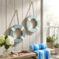 Decorative Lifebuoy Wood Maritime Swimming Ring Blue 17cm 2pcs | Floristik24.co.uk