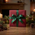 Decorative ribbon green gift ribbon selvedge dark green 15mm 3m x 10 pcs | Floristik24.co.uk