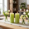 Solid-color pillar candles, lime green, 85×150mm, set of 2, high-quality candles for home ambiance &amp; decoration | Floristik24.co.uk