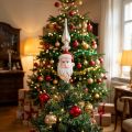 Tree Topper Glass Santa Claus Christmas Tree Topper 34cm | Floristik24.co.uk